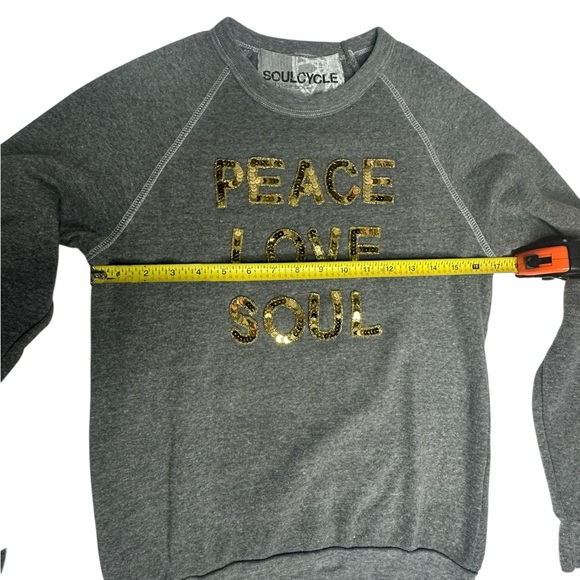 Soul Cycle x Sundry Peace Love Soul Sequin Sweatshirt s - Picture 7 of 9